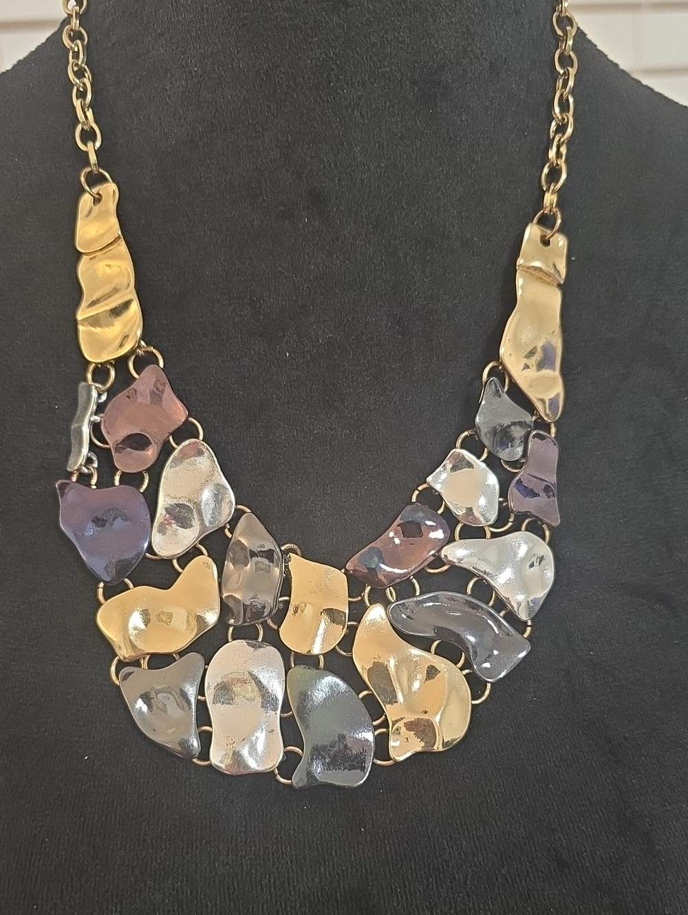 Gold Multi-Tone Statement Necklace - Women Jewelry